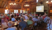 The Lodge space is great for business meetings. Shown is the Annual Pemaquid Watershed Association meeting